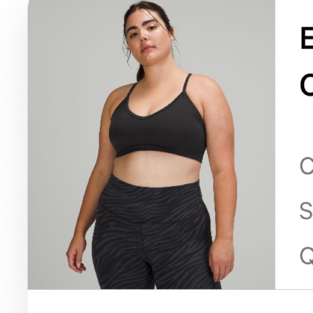 Lululemon Black Ebb to Street Bra - Light support, C/D cup, Size 12